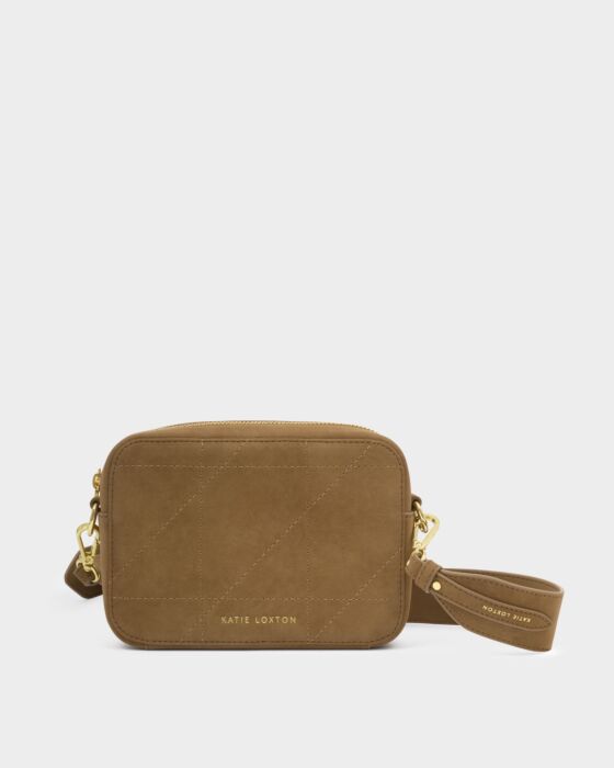 Katie Loxton Avery Quilted Suedette Small Crossbody Bag Caramel