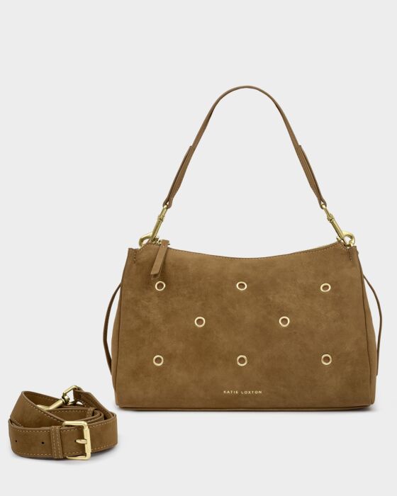 Katie Loxton Alize Suedette Shoulder Bag Caramel