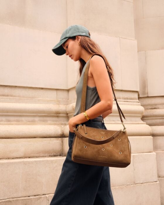 Katie Loxton Alize Suedette Shoulder Bag Caramel
