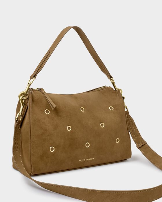 Katie Loxton Alize Suedette Shoulder Bag Caramel