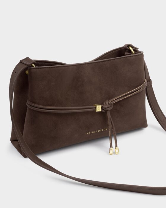 Katie Loxton Lori Suedette Crossbody Bag Chocolate