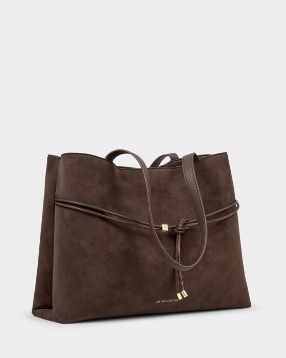 Katie Loxton Lori Suedette Tote Bag Chocolate
