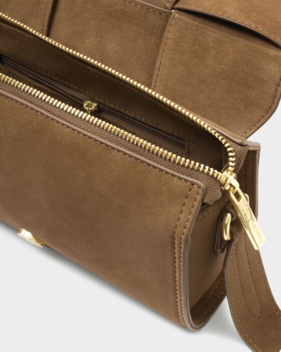 Katie Loxton Taya Suedette Crossbody Bag Caramel