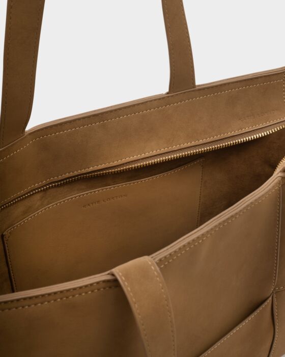 Katie Loxton Taya Hand Woven Suedette Tote Bag Caramel