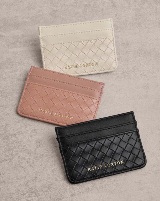 Katie Loxton Nova Woven Texture Card Holder White