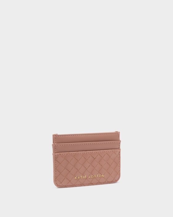 Katie Loxton Nova Woven Texture Card Holder Pink Clay