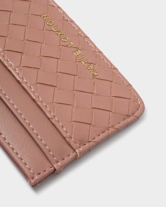 Katie Loxton Nova Woven Texture Card Holder Pink Clay