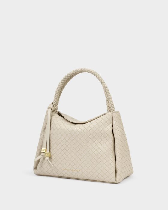 Katie Loxton Nova Woven Texture Top Handle Bag Off White