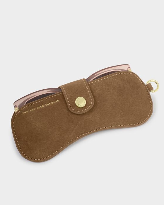 Katie Loxton Everyday Glasses Case Caramel Suedette
