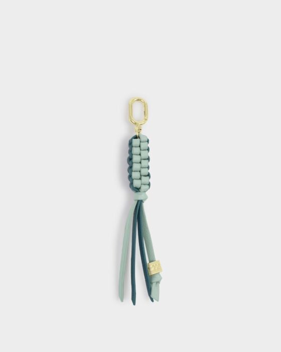 Katie Loxton Braided Keyring Bag Charm Deep Teal & Jelly Mint