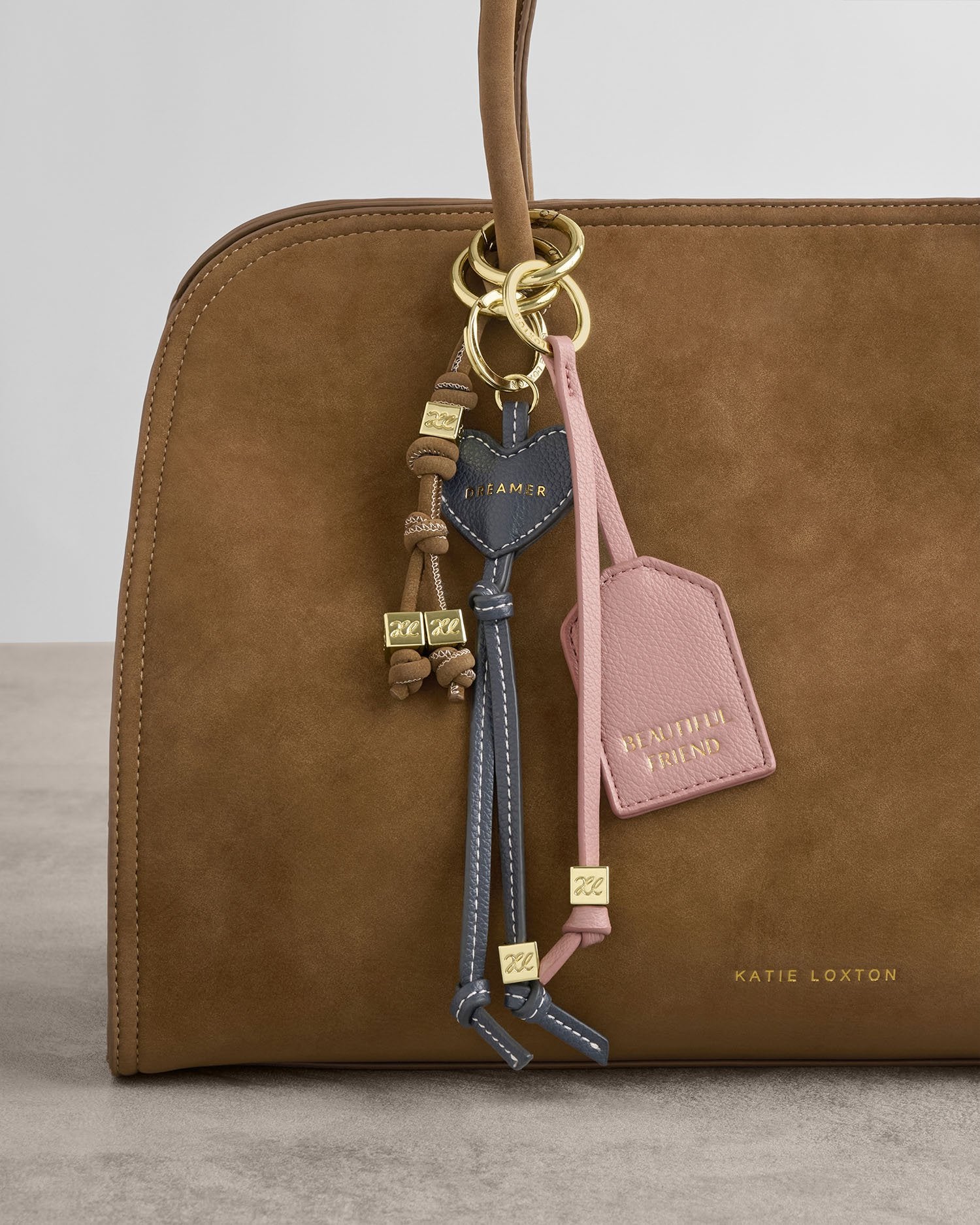 Katie Loxton Sentiment Keyring Beautiful Friend Pink Heather