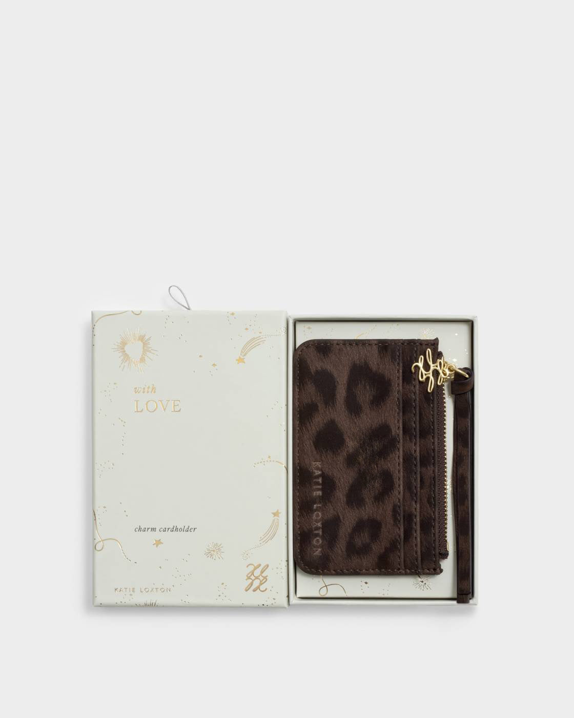 Katie Loxton Gift Boxed Coin & Cardholder Chocolate Leopard