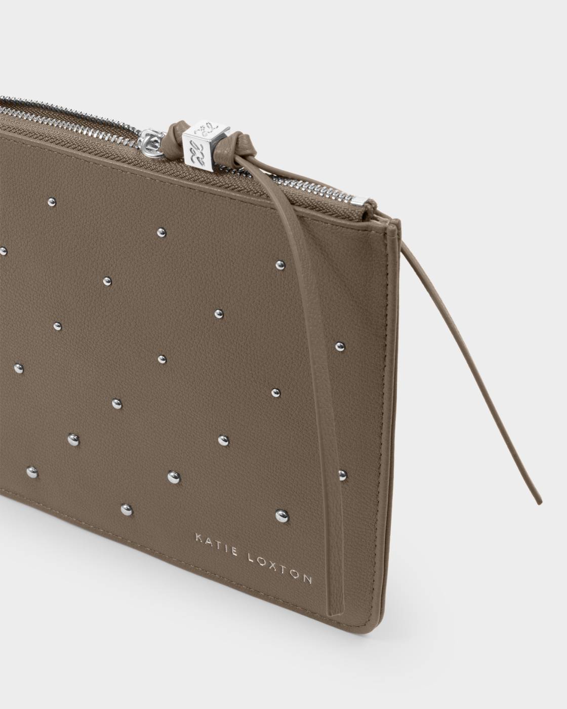 Katie Loxton Tassel Charm Pouch Mink Studded