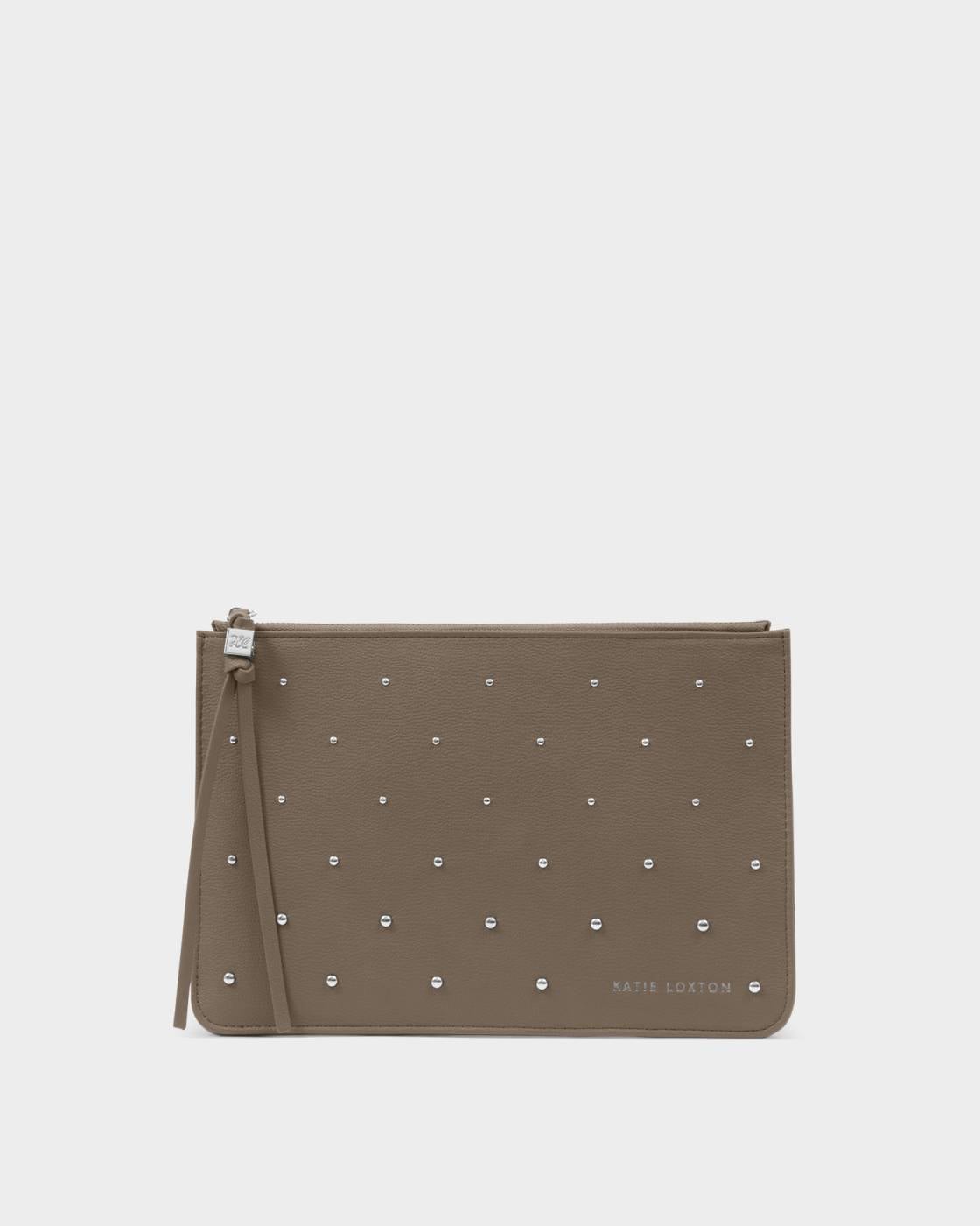 Katie Loxton Tassel Charm Pouch Mink Studded