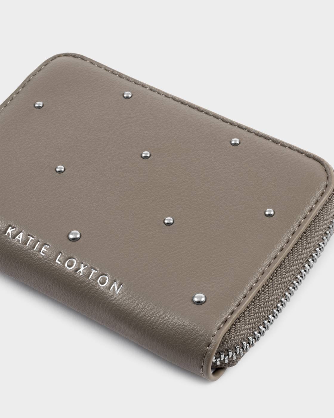 Katie Loxton Klara Concertina Purse Silver Mink Studded