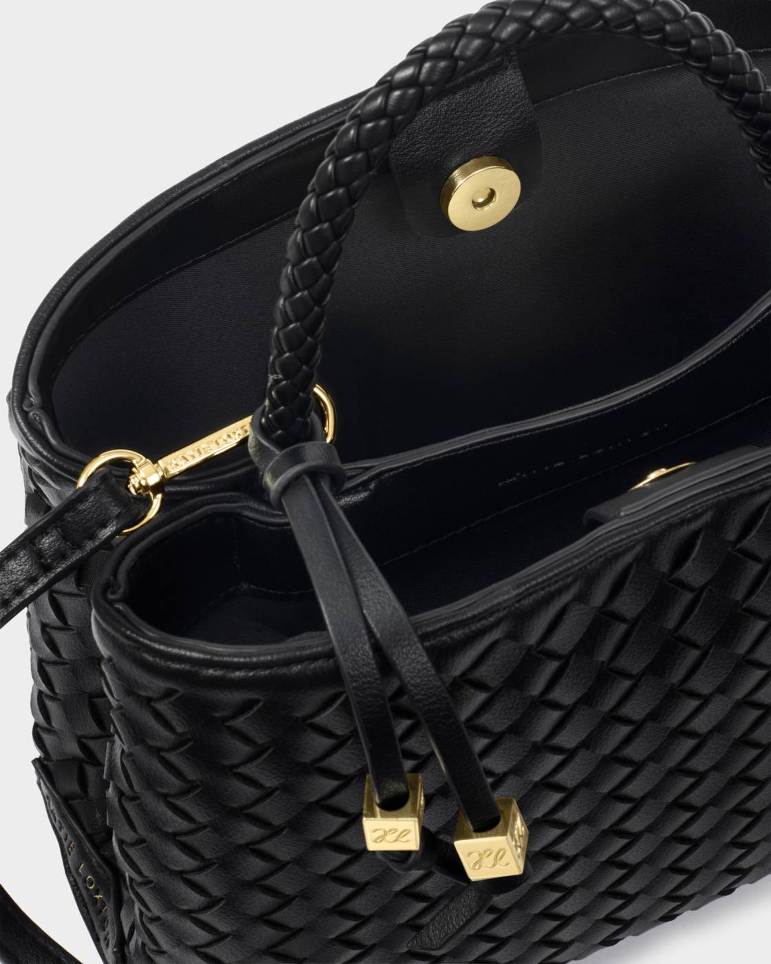 Katie Loxton Nova Hand Woven Top Handle Bag Black