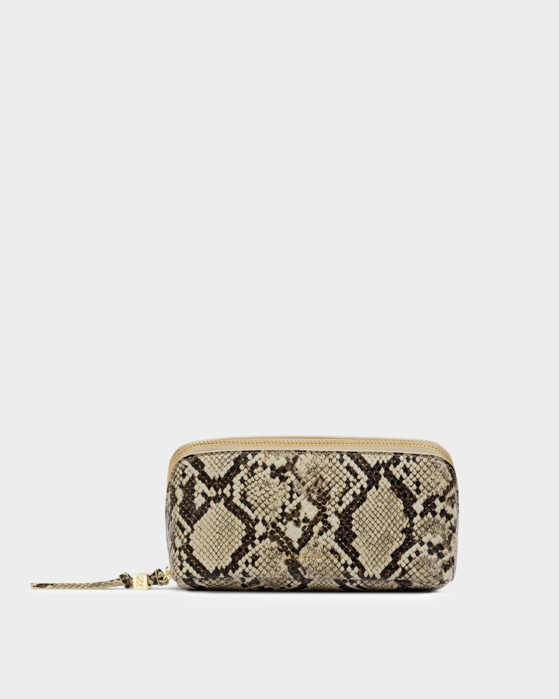 Katie Loxton Fold-Out Mirror Make Up Bag Faux Snake