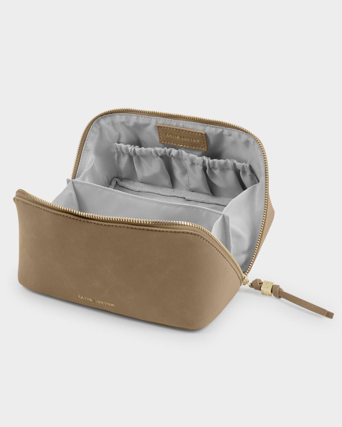 Katie Loxton Soho Medium Make Up & Wash Bag Taupe Suedette