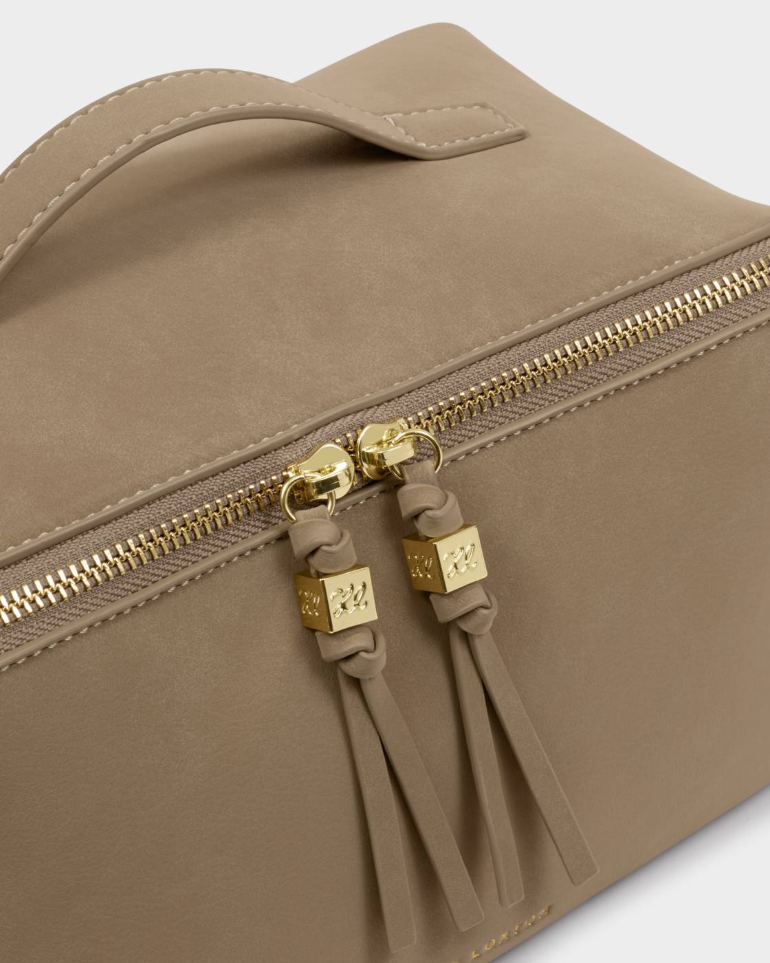 Katie Loxton Soho Large Make Up & Wash Bag Taupe Suedette