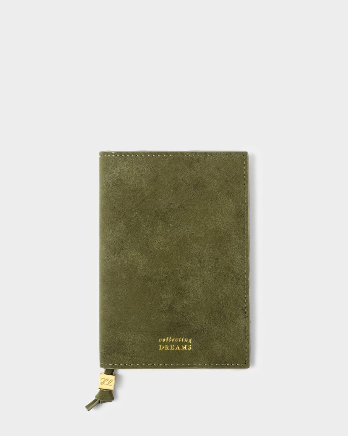 Katie Loxton Travel Passport Cover Collecting Dreams Olive Suedette