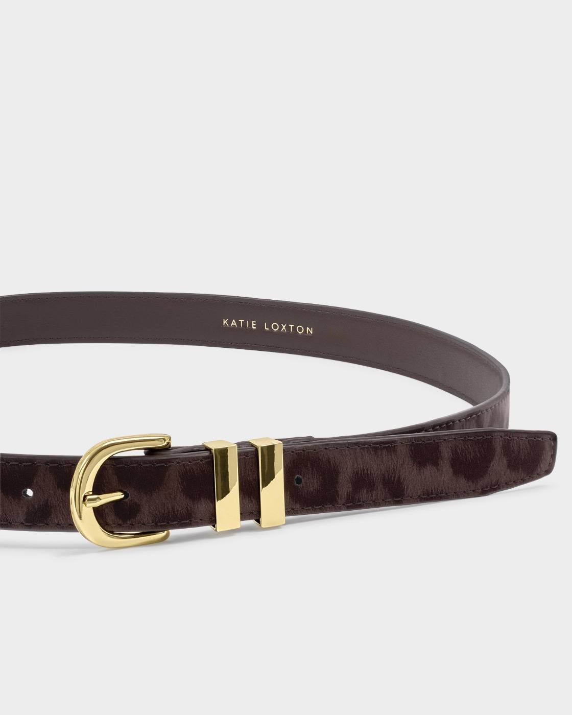 Katie Loxton Leopard Buckle Belt Chocolate Leopard