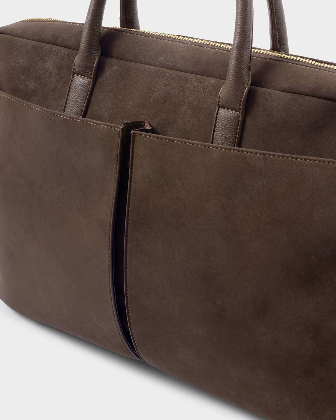 Katie Loxton City Laptop Bag Chocolate Suedette Chocolate