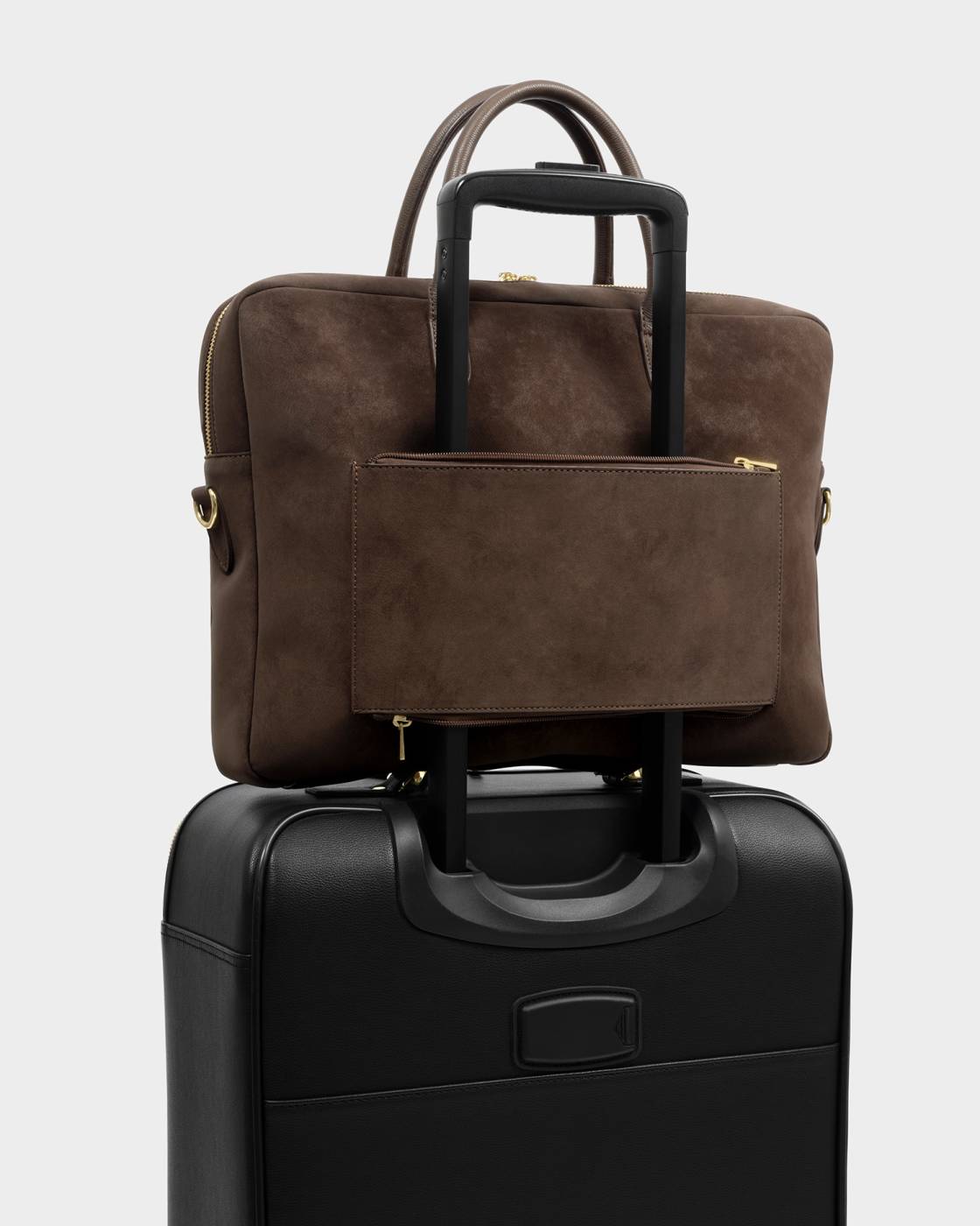 Katie Loxton City Laptop Bag Chocolate Suedette Chocolate