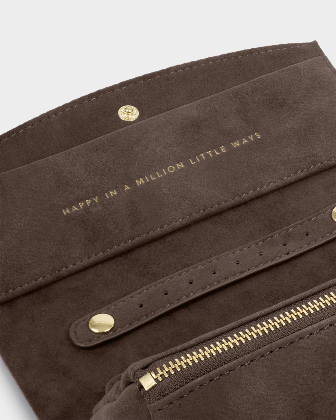 Katie Loxton Jewellery & Accessories Organiser Happy In A Million Little Ways Chocolate Suedette
