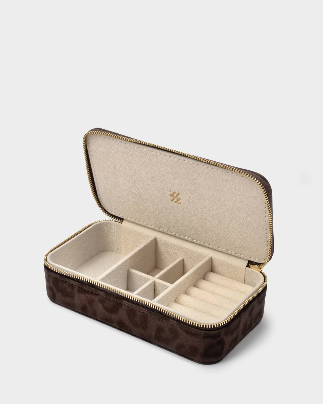 Katie Loxton Classic Jewellery Box Chocolate Leopard