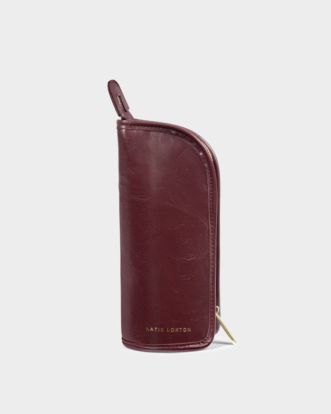 Katie Loxton Make Up Brush Set Cherry Patent Crackle