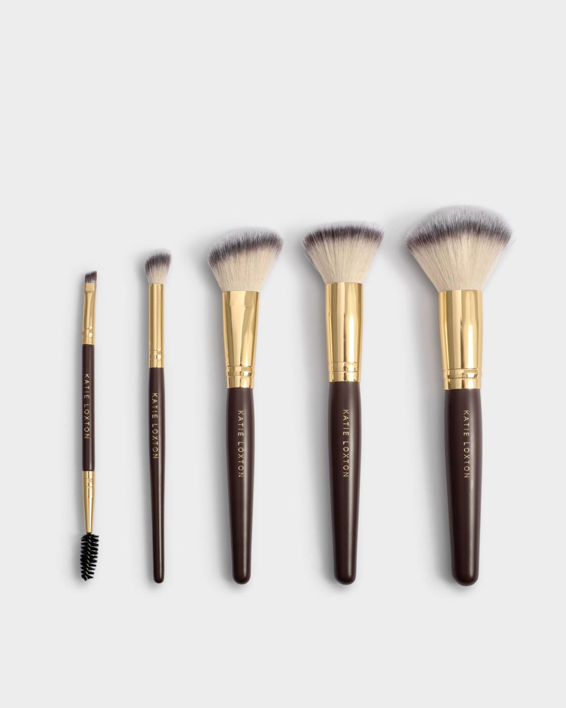 Katie Loxton Make Up Brush Set Chocolate Leopard & Bitter Chocolate