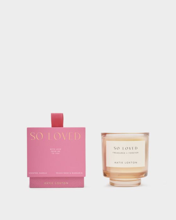 Katie Loxton Sentiment Candle 'So Loved'  Peach Rose & Mandarin