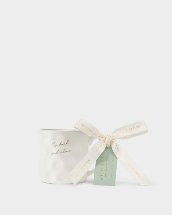 Katie Loxton Gift Bow Mug  'Sip Back And Relax'