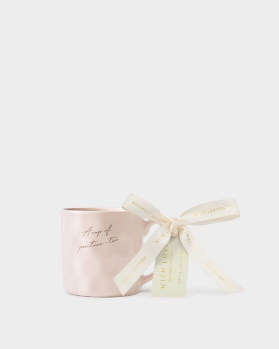 Katie Loxton Gift Bow Mug  'A Cup Of Positivi-Tea'