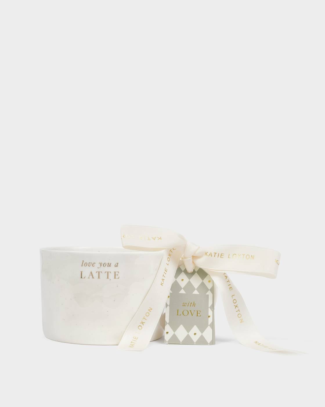 Katie Loxton Speckled Sentiment Mug With Tag Love You A Latte