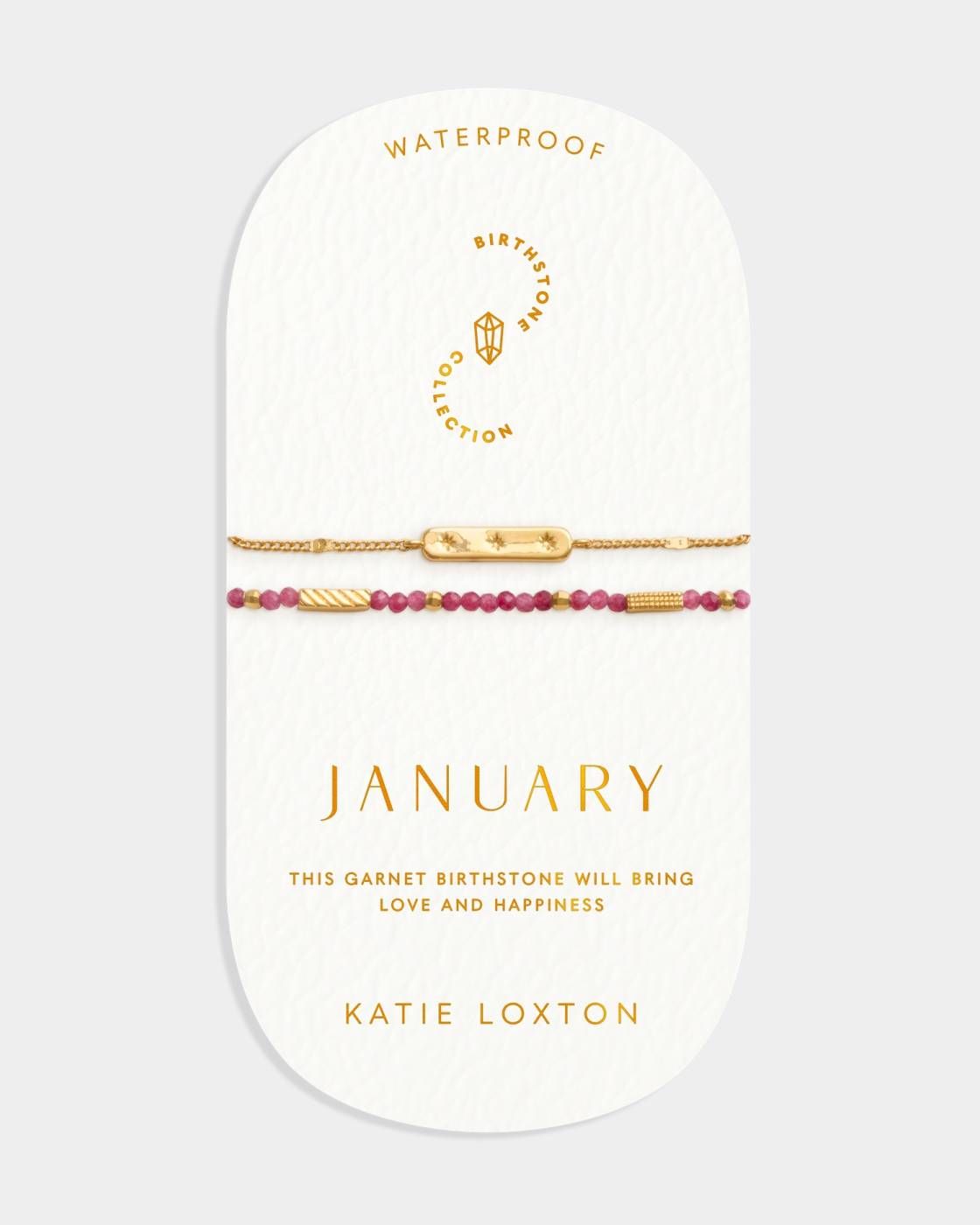 Katie Loxton Birthstone Bracelet January Garnet 18Cm