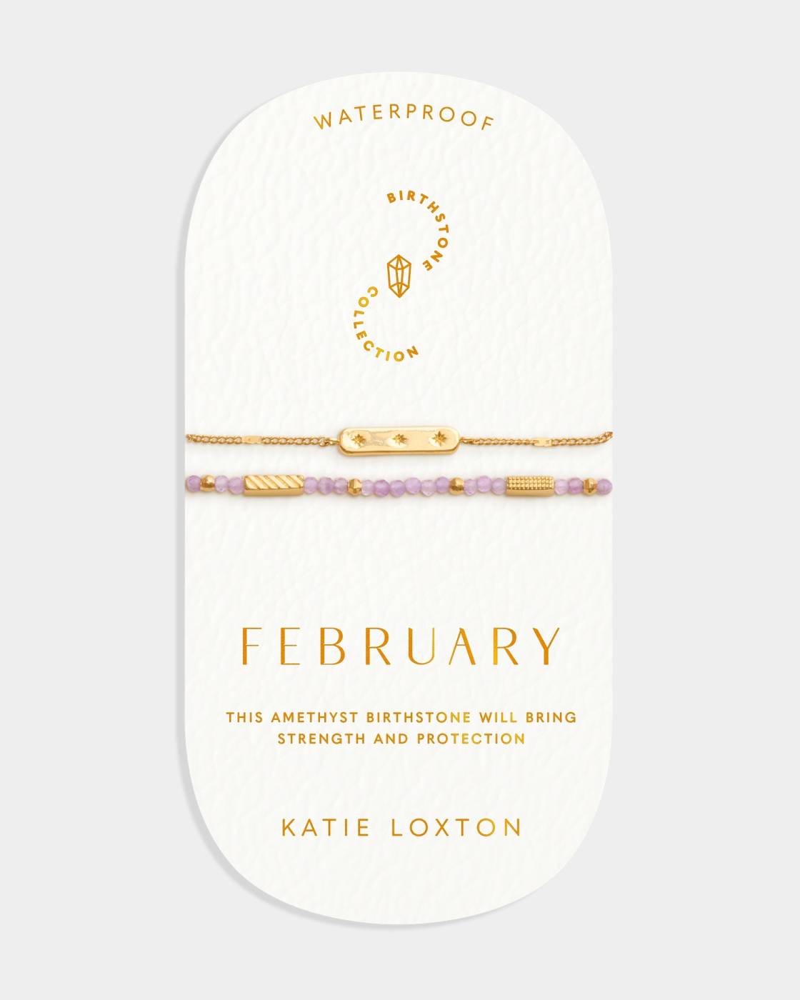 Katie Loxton Birthstone Bracelet February Amethyst 18Cm