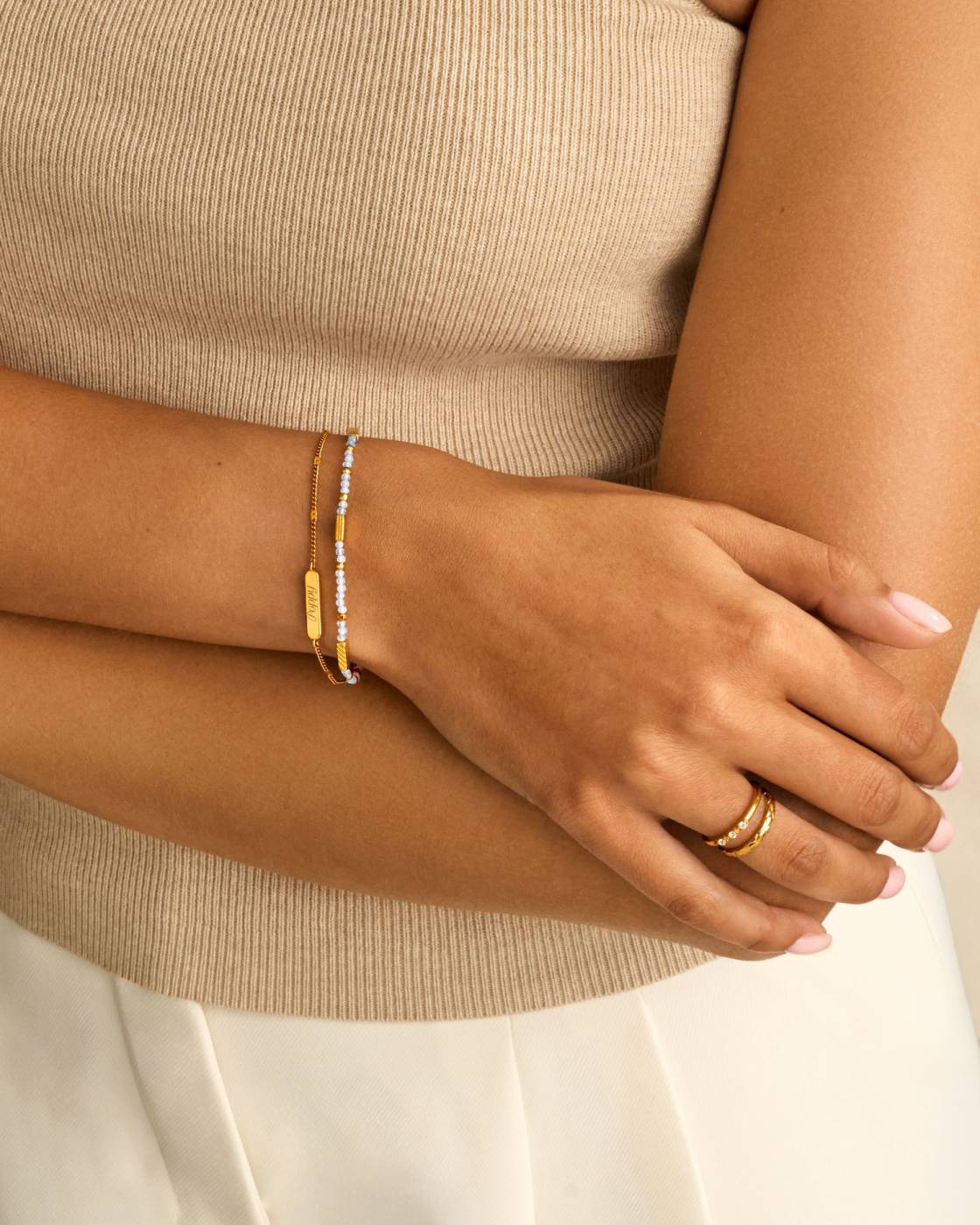 Katie Loxton Birthstone Bracelet March Aqua Crystal 18Cm