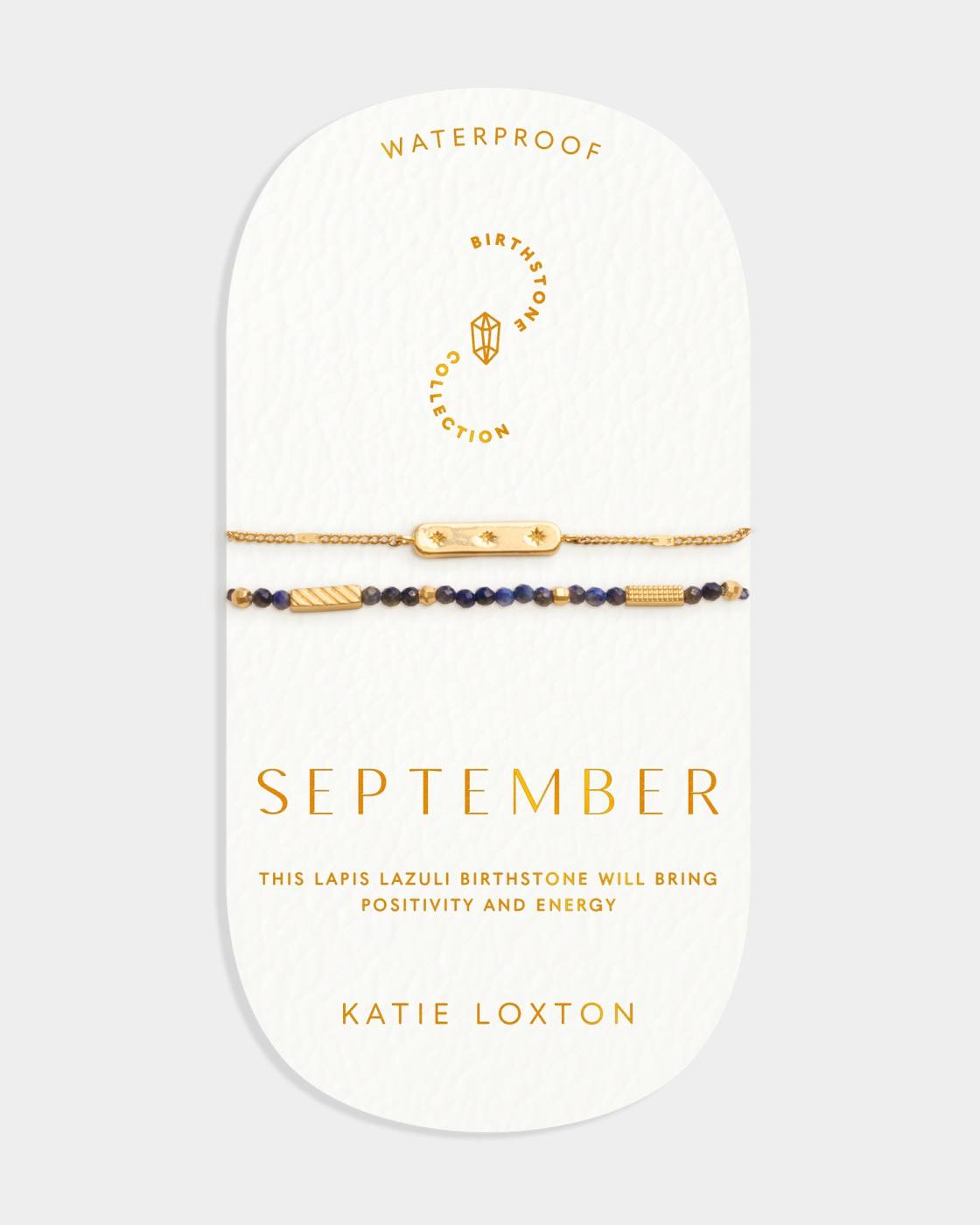 Katie Loxton Birthstone Bracelet September Lapis Lazuli 18Cm