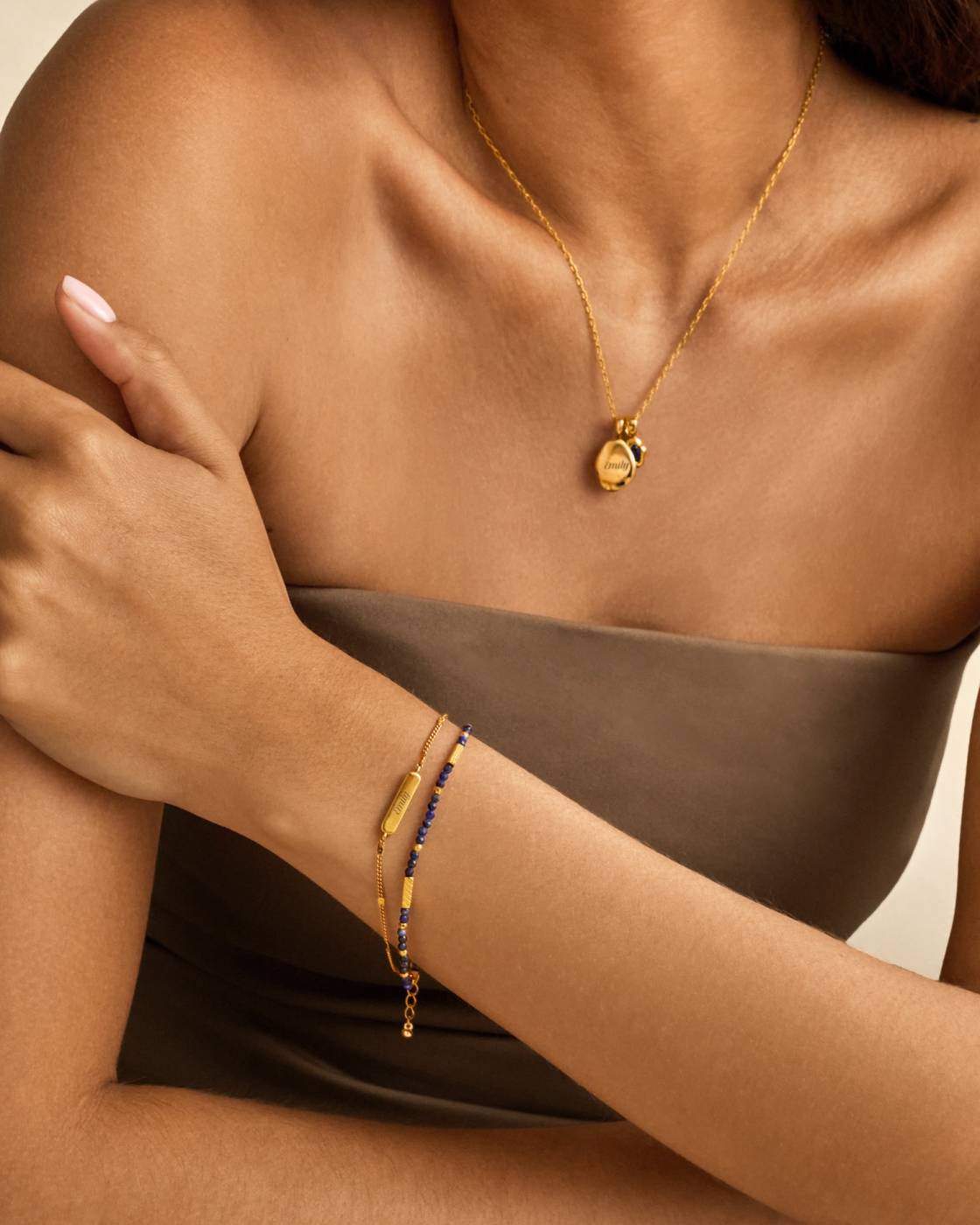 Katie Loxton Birthstone Bracelet September Lapis Lazuli 18Cm
