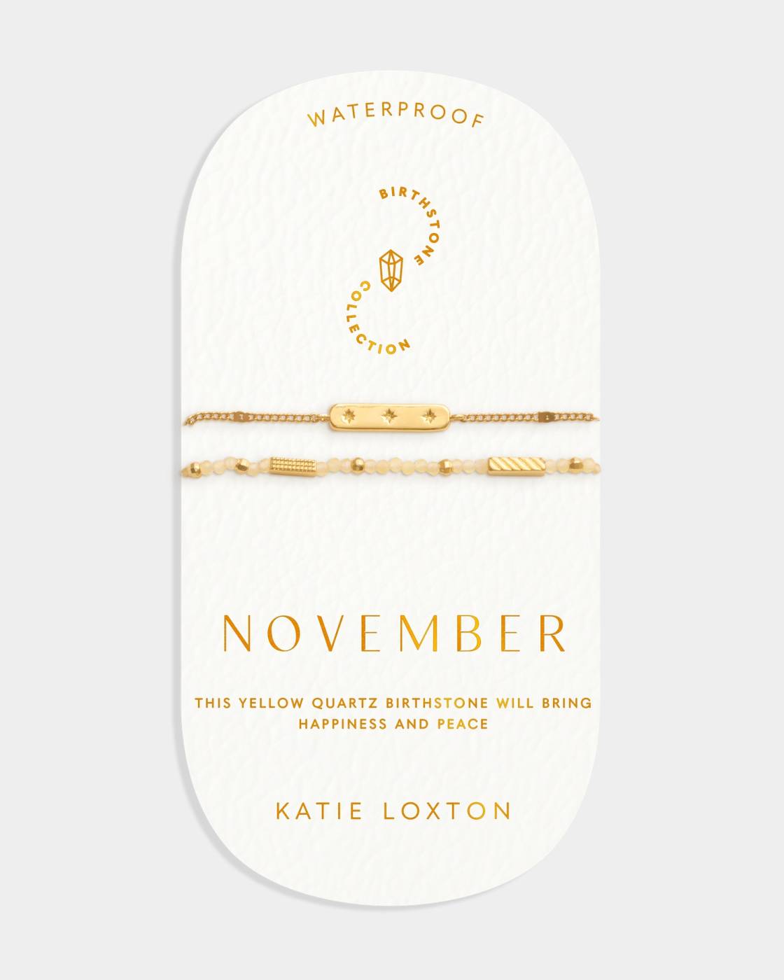 Katie Loxton Birthstone Bracelet November Yellow Quartz 18Cm