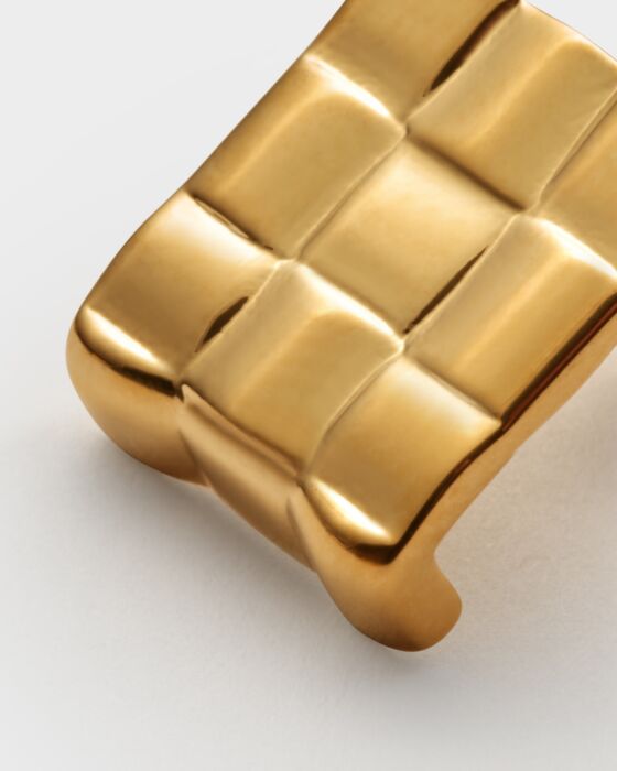 Katie Loxton Taya Woven Oversized Stud Earrings Gold Coated