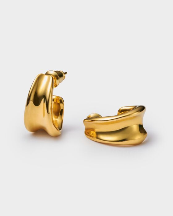 Katie Loxton Molten Luxe Hoop Earrings Gold Coated