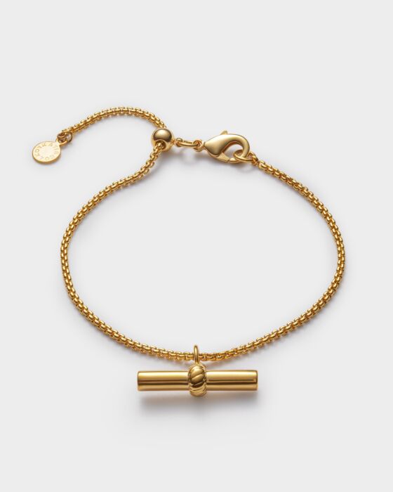 Katie Loxton Themis Large T-Bar Bracelet Gold Coated  +  Extender