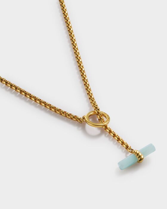 Katie Loxton Azura Waterproof Gold T-Bar Necklace