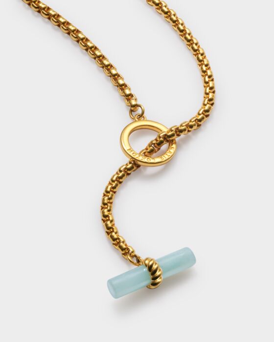 Katie Loxton Azura Waterproof Gold T-Bar Necklace