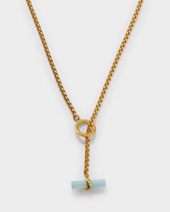 Katie Loxton Azura Waterproof Gold T-Bar Necklace