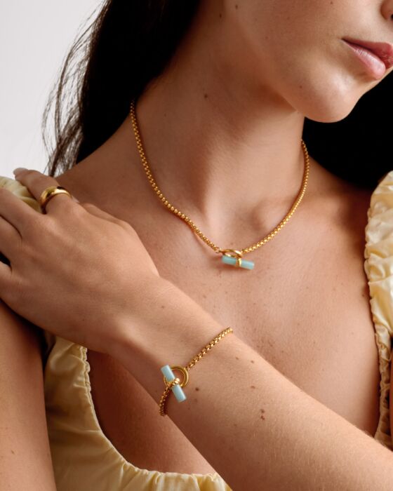 Katie Loxton Azura T-Bar Bracelet Gold Coated