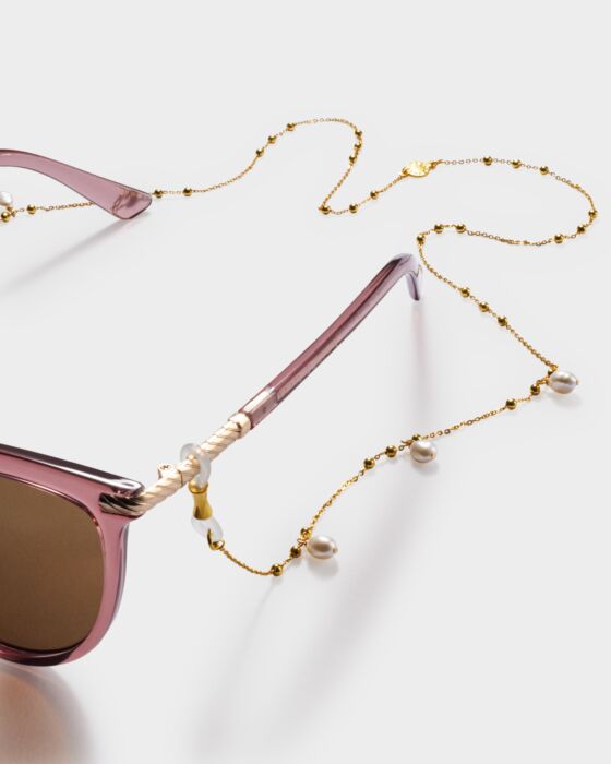 Katie Loxton Sol Pearl Sunglasses Chain Gold Coated