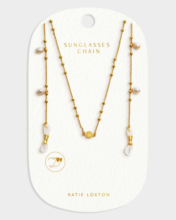 Katie Loxton Sol Pearl Sunglasses Chain Gold Coated